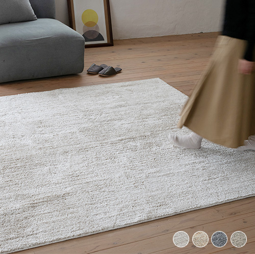 公式買蔵 ラグマット/絨毯 【LINEKE RUG 200cm×200cm アイボリー