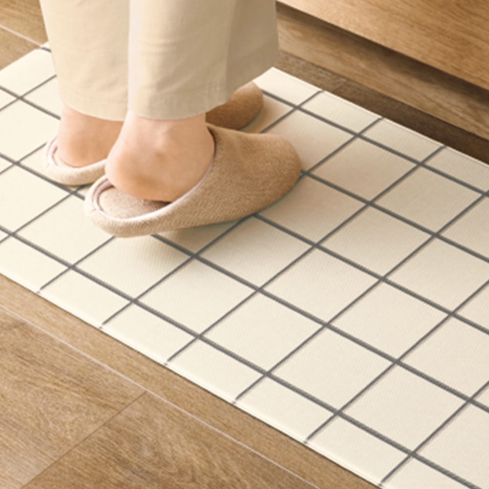 拭けるキッチンマット