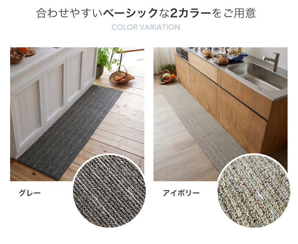 マットの色はアイボリーとグレー