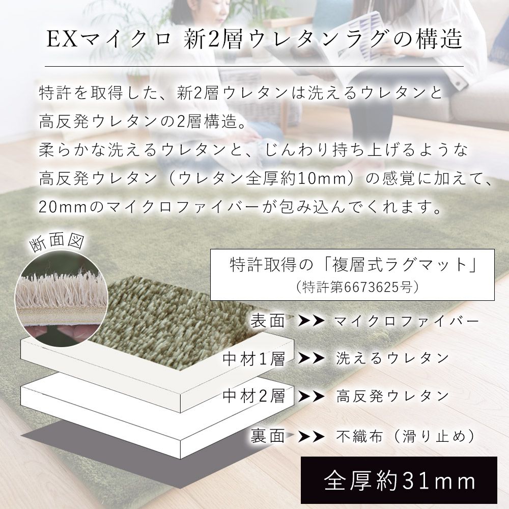 EXマイクロ新2層ウレタンラグマット