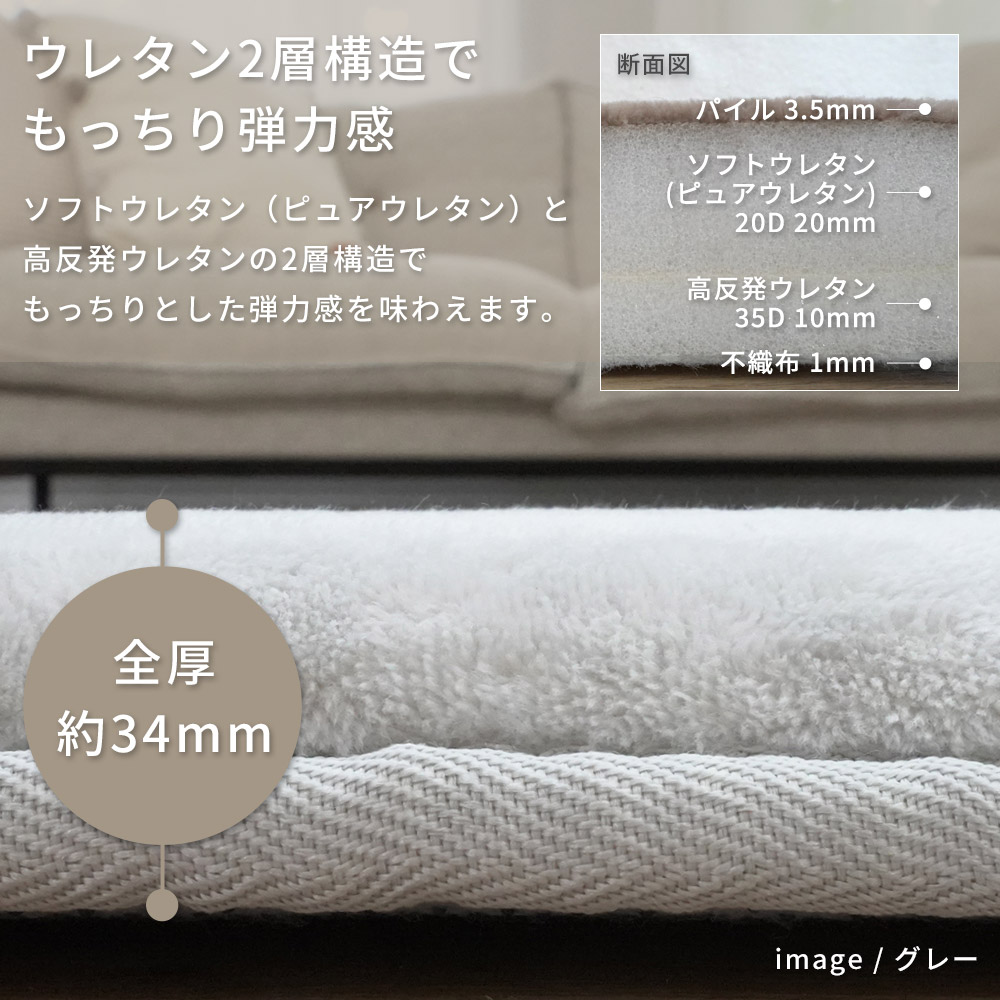 特許取得の2層構造で極上のもっちり「高反発2層ウレタンフランネルボリュームチェアパッド」