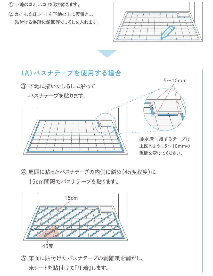 バスナシリーズ副資材『バスナテープ』｜フロアタイル・カーペット