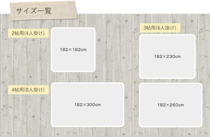 クッションフロアラグマットサイズ一覧