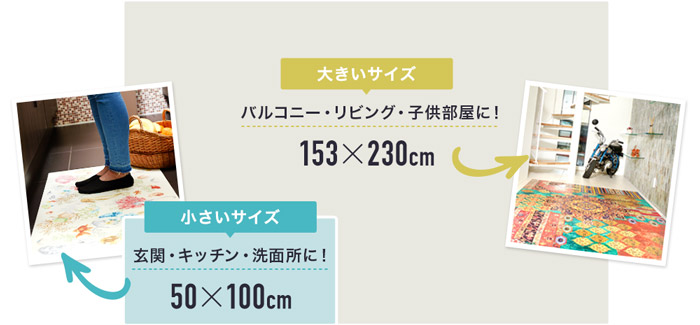 クッションフロアラグマットサイズ一覧